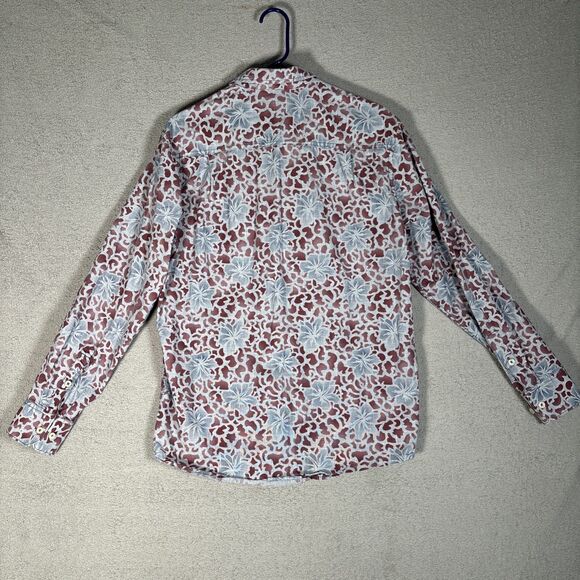 Tommy Bahama Jeans Shirt Men’s Size M Island Crafted Blue Red Floral Print L/S - Picture 12 of 14